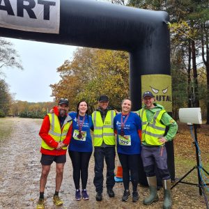 5 people stood in front of Brutal Run start point