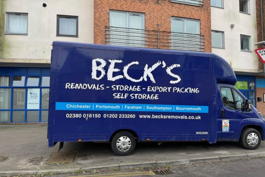 Beck's Removal van in front of Wellbeing Centre